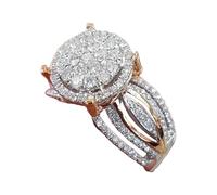 Generisch The Ring Poster incorniciato Inlaid Rose Gold Plated Two Tone Ring Engagement Ring Anello semplice da donna, 8, Metallo, Nessuna pietra preziosa