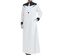 Generisch Thobe da uomo alla moda con accenti di colore per occasioni festive, tradizioni culturali come abito elegante con design funzionale, Nero , 5XL