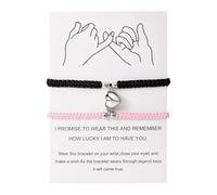 Generisch Tigerauge - Bracciale da uomo Matching Mutual Attraction Couple Bracelets His And Hers Adjustable Braided 8 Love Heart Bracelet Jewelry Piercing per la pancia, Taglia unica, Metallo, Senza