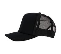 Generisch Tinta unita chiara da esterno per uomini e donne, protezione solare, cappello da conducente, cappello a rete, cappello da donna nero, Nero , M