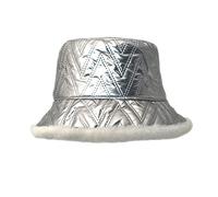 Generisch tinta unita, ispessito, lucido, per l'inverno, termico, antivento, cappello da pescatore da donna (argento, M)