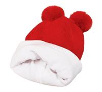 Generisch Toddler Beanie Hats Girl Boy with Neck Warm Beanie for Kids Knit Warm for Cold Weather Cap Uomo Winter Paraorecchie, Colore: rosso, Taglia unica
