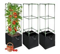 Generisch Tomato Cage - Stainless Steel Rust Proof Tall, Modular Climbing Support with 18 Gallon Heavy Duty Grow Bag & Traspirante Aeration Fabric for Peppers, Eggplants and Patio