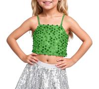 Generisch Top per ragazze. Il top da bambina con elastico regolabile con paillettes lascia libero l'ombelico per bambini a partire dai 5 anni in su