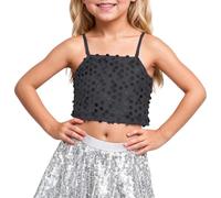 Generisch Top per ragazze. Il top da bambina con elastico regolabile con paillettes lascia libero l'ombelico per bambini a partire dai 5 anni in su