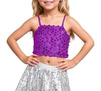 Generisch Top per ragazze. Il top da bambina con elastico regolabile con paillettes lascia libero l'ombelico per bambini a partire dai 5 anni in su