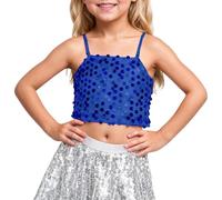Generisch Top per ragazze. Il top da bambina con elastico regolabile con paillettes lascia libero l'ombelico per bambini a partire dai 5 anni in su