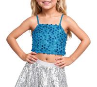 Generisch Top per ragazze. Il top da bambina con elastico regolabile con paillettes lascia libero l'ombelico per bambini a partire dai 5 anni in su