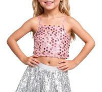 Generisch Top per ragazze. Il top da bambina con elastico regolabile con paillettes lascia libero l'ombelico per bambini a partire dai 5 anni in su
