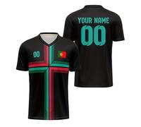 Generisch Top Personalizzato Team Top Per Adulti E Bambini, Articoli per fan Personalizzabili, Maglietta Sportiva Leggera Per Adulti E Adulti Ideale Per Campionati Mondiali di Calcio, A1-nero., 13-14