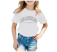 Generisch Top Teenager Girl T-shirt con papillon per bambini, in cotone, tinta unita, a maniche corte, per il tempo libero, alla moda, per ragazze, T-shirt B3-bianco, 13-14 Anni