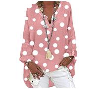 Generisch TopDot Print - Maglione da donna, a maniche lunghe, con scollo posteriore, Colore: rosa., 3XL