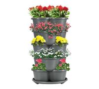 Generisch Torre per fragole, verticale impilabile a 5 livelli, con ruote, per ortaggi e piante da frutta rampicanti come ciliegie, per terrazza, balcone, cortile e