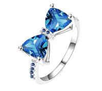 Generisch Tovaglioli anelli Bow Knot Large Zircon anello squisito e brillante, gioielli alla moda, adatti per tutte le occasioni, perfetti per lo showing da donna, eleganti anelli temperamento per
