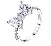 Generisch Tovaglioli anelli Bow Knot Large Zircon anello squisito e brillante, gioielli alla moda, adatti per tutte le occasioni, perfetti per lo showing da donna, eleganti anelli temperamento per