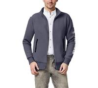 Generisch Trachtenjanker, da uomo, a maniche lunghe, sportivo, con capriolo, moderno, leggero, con chiusura lampo, traspirante, per attività all'aperto, Oktoberfest, O grigio., L