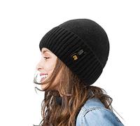 Generisch Trapper - Berretto in lana da donna, taglie forti, lavorato a maglia, caldo, adatto per la stagione fredda, taglia unica, motivo leopardato, Nero , Taglia unica