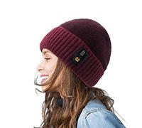 Generisch Trapper - Berretto in lana da donna, taglie forti, lavorato a maglia, caldo, adatto per la stagione fredda, taglia unica, motivo leopardato, Vino, Taglia unica