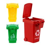 Generisch Trash Pack Toys, Garbage Pen Holder with Lid and Wheels, Portable Desk Storage Waste Container for Kids, Classroom, Office, Birthday Party