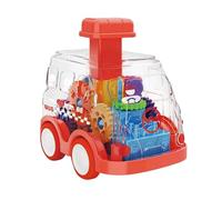 Generisch Trasmissione trasparente giocattolo educativo auto per bambini dai 12 mesi in su, con funzione motore realistica, valore di gioco educativo come primo regalo di compleanno (bianco, 10 x 10 x