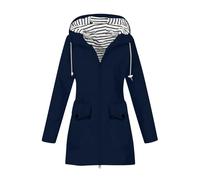 Generisch Trench Coat - Cappotto lungo da donna, traspirante, impermeabile, per le mezze stagioni, per le attività all'aria aperta, per l'autunno e l'inverno, per l'arrampicata, Blu mare, S