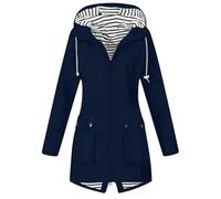 Generisch Trench Coat - Giacca da donna con chiusura lampo, per attività all'aria aperta, per l'autunno e l'inverno, per l'arrampicata, Blu, M