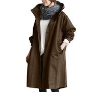 Generisch Trench Coat Primavera Giacca a vento allentata, comoda giacca con cappuccio, capispalla, elegante frangivento da donna, cappotto invernale selvaggio, caffè, 3XL