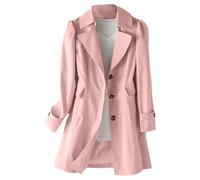 Generisch Trench da donna, lunghezza media, doppio bottone, slim fit, versione coreana, piccolo anorak da donna
