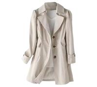 Generisch Trench da donna, lunghezza media, doppio bottone, slim fit, versione coreana, piccolo anorak da donna