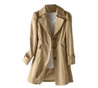 Generisch Trench da donna, lunghezza media, doppio bottone, slim fit, versione coreana, piccolo anorak da donna