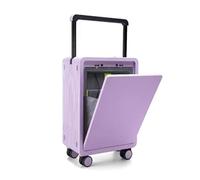 Generisch Trolley da cabina con porta USB, 50,8 cm, custodia rigida, scomparto frontale, Viola, 20 Zoll, Carrello cabina