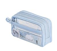 Generisch Trousse À Crayons De Grande Capacité, Tissu 21 x 6,5 x 13 cm | Étui À Crayons Portable Avec Compartiments - Organizzatore De Papeterie, Trousse Multifonction Pour École, Bureau,