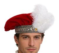 Generisch Tudor Beret - Cappello medievale, 59 cm, in velluto, vintage, con design squisito, accessorio per cosplay da uomo, per palcoscenico, matrimoni, festival, teatro, festa vintage