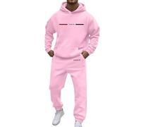 Generisch Tuta casual da uomo per autunno e inverno. Design alla moda Loose Fit con stampa a lettere per un comfort elegante, Colore: rosa., M