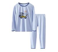 Generisch Tuta da allenamento per ragazzi e bambini, set da jogging Activewear per ragazzi, biancheria intima termica a maniche lunghe, per bambini, comoda e calda biancheria da notte per bambini, Blu