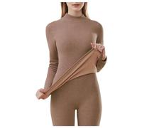 Generisch Tuta da donna in lana di pecora per stagioni fresche con caldo comfort, materiale resistente, cachi, 3XL