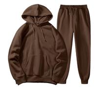 Generisch Tuta da jogging da uomo, a maniche lunghe, con cappuccio, con tasca e elastico in vita, per lo sport, per il tempo libero, per attività all'aria aperta, alla moda, d, L
