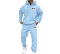 Generisch Tuta da jogging da uomo con logo Amburgo, tuta da ginnastica con logo Frankfurtt, con cappuccio e pantaloni da jogging, in due pezzi, Y2K, a maniche lunghe, con tasche, per il tempo libero