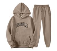 Generisch Tuta da jogging da uomo e da donna, in cotone, Y2K Los Angeles, set da due pezzi, con cappuccio, traspirante, per il tempo libero, per l'inverno