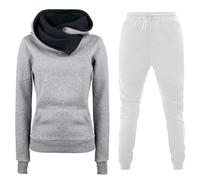 Generisch Tuta da jogging invernale da donna, oversize, bianco, XXL