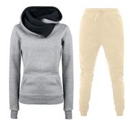 Generisch Tuta da jogging invernale da donna, oversize, cachi, L