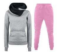 Generisch Tuta da jogging invernale da donna, oversize, Colore: rosa., 3XL