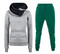 Generisch Tuta da jogging invernale da donna, oversize, verde, XXL