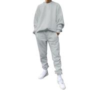 Generisch Tuta da jogging maschile casual in due pezzi con scollo a O, maniche senza spalline, felpa, coulisse, set di pantaloni agenti