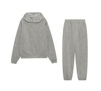 Generisch Tuta da jogging per donna, pantaloni da jogging, in due pezzi, per lo sport, per la casa, elegante, tinta unita, stile sportivo, stile Y2K, grigio., 3XL