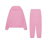 Generisch Tuta da jogging per donna, pantaloni da jogging, in due pezzi, per lo sport, per la casa, elegante, tinta unita, stile sportivo, stile Y2K, Colore: rosa., M