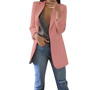 Generisch Tuta da lavoro da donna, tinta unita, per le mezze stagioni, felpa aperta sul davanti, giacca college leggera, giacca sportiva da allenamento, felpa con cappuccio, Colore: rosa., 4XL