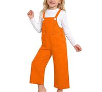 Generisch Tuta da ragazza con bretelle per costume da coro da danza, comodi pantaloni per il tempo libero per la scuola e le attività all'aperto, Colore: arancione., 11-12 Anni