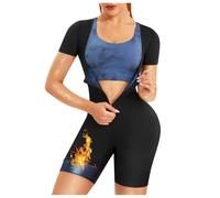 Generisch Tuta da sauna da donna, in neoprene, per allenare la vita, per la sauna, per il corpo, per la modellazione, biancheria intima, Blu, XXL