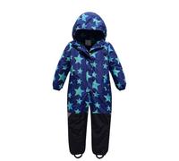 Generisch Tuta da sci per bambini e ragazzi, termica, invernale, calda, antivento, con tuta rimovibile in softshell, Blu, 5-6 Anni